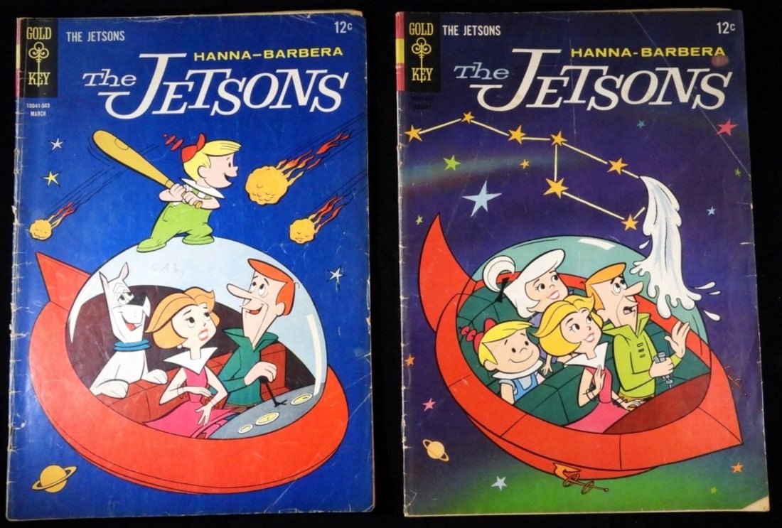 (2) The Jetsons: Gold Key #14 & #19. 1965-1966. One of the comics has writing on the front and inside. The other is in fair condition