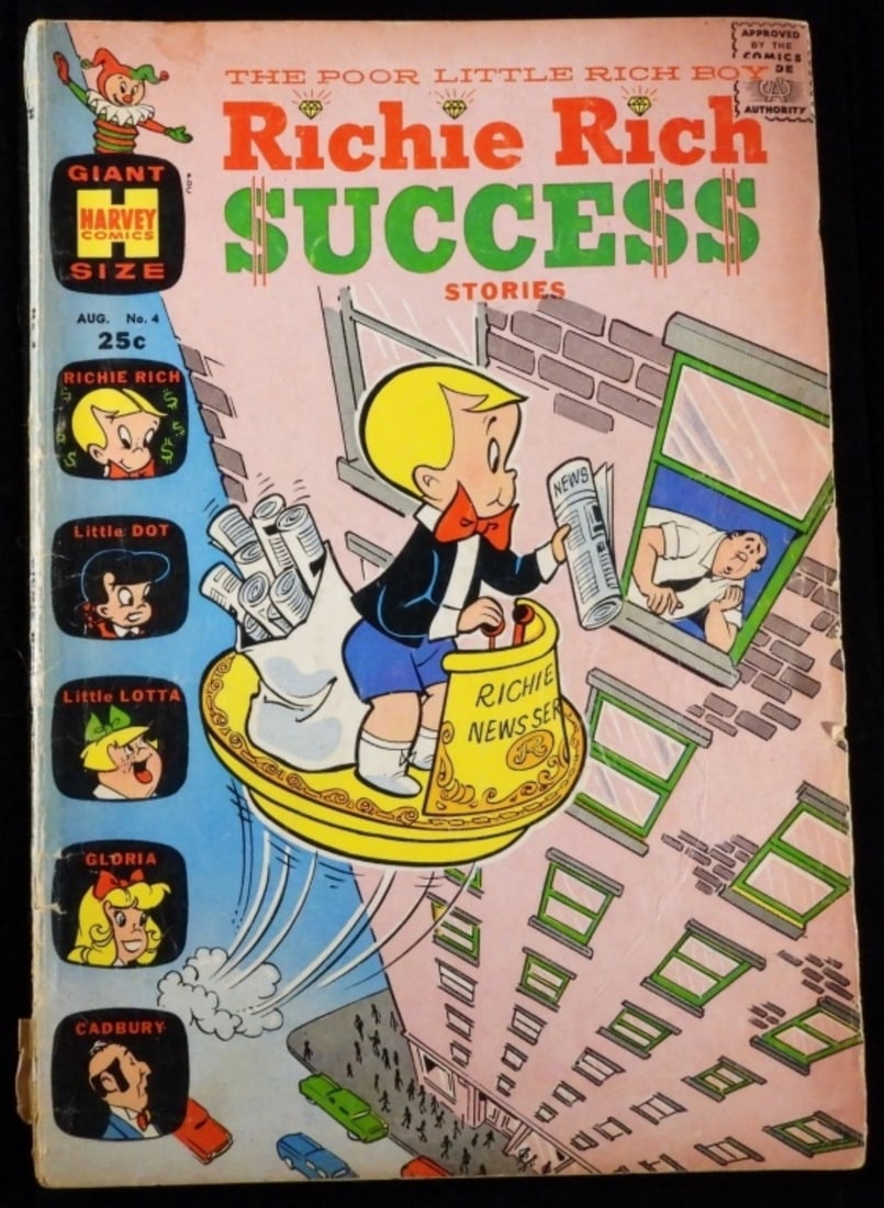 Richie Rich Success Stories #4: Fair condition, Spine is breaking and missing the cover on the spine. Back cover is only holding on by the top staple not the bottom.