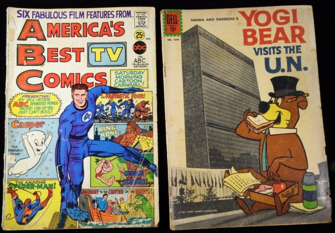 Yogi Bear Visits The U.N. & Americas Best Comics: Both in fair condition. 1961-1967.