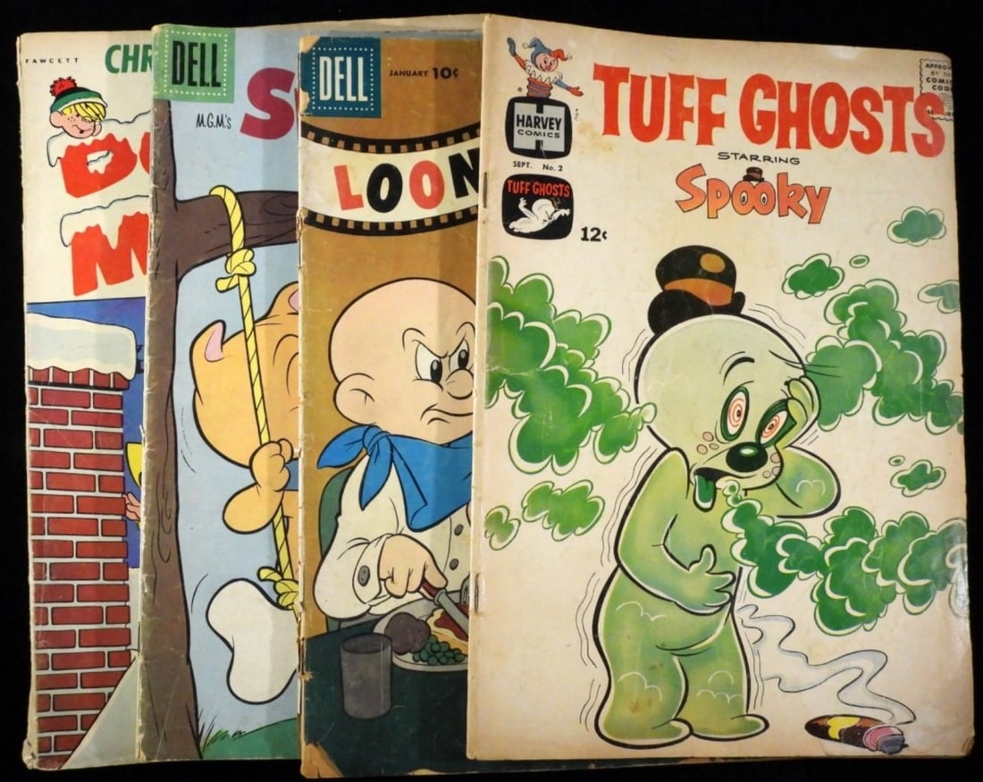 (4) Various Comics: Spike & Tyke #12, Looney Tunes #183, Tuff Ghosts starring Spooky #2, Dennis The Menace #35. Various conditions
