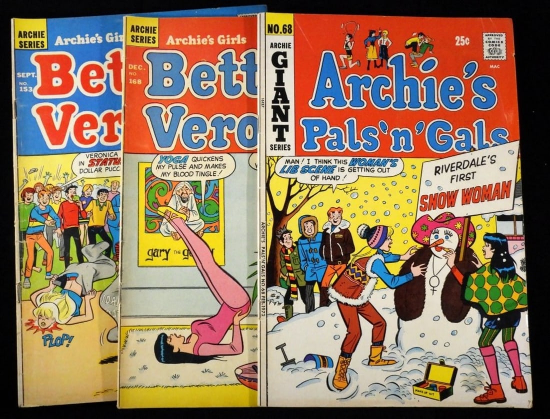 (1) Archies Pals N Gals & (2) Betty & Veronica: Various conditions. #68, #168, & #153