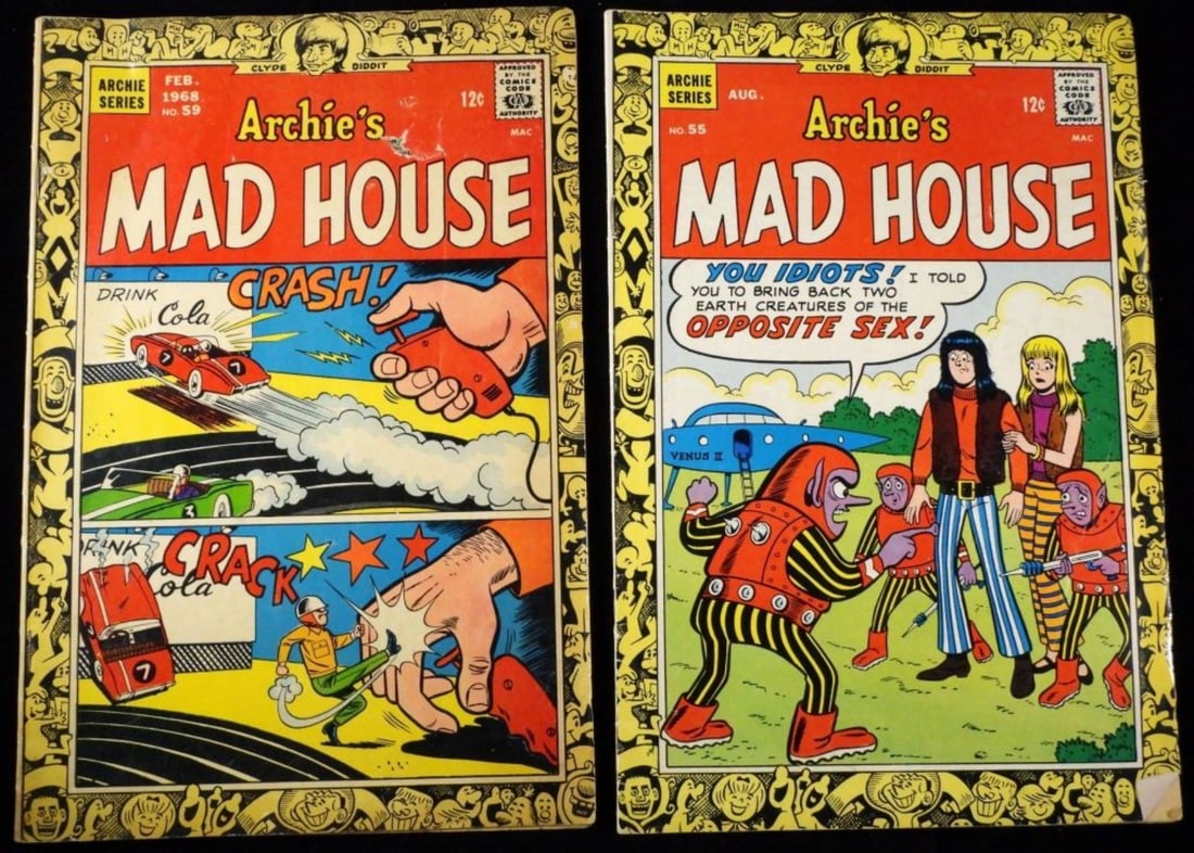 (2) Archies Mad House: #55 & #59. fair condition for both