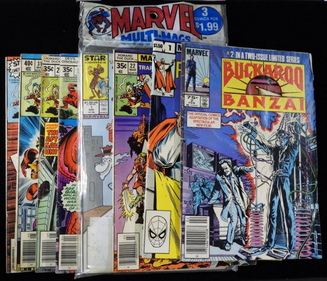 (10) Mixed Lot Of Marvel Comics: Unopened Marvel Multi-Mag 3 Pack (Rare), The Live Of Pope John Paul II, Howard the Duck, and more