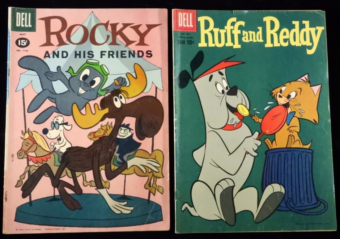 (2) Dell Comics VG: 1) Ruff and Reddy #981 1959. 2) Rocky and His Friends #1166 1961