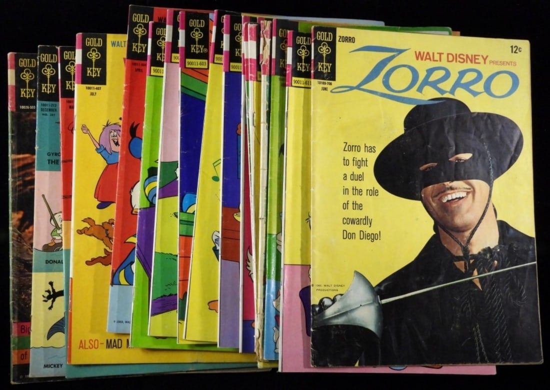 (18) Gold Key Comics Mixed Lot: Walt Disney's Comics and stories. Zorro, and more
