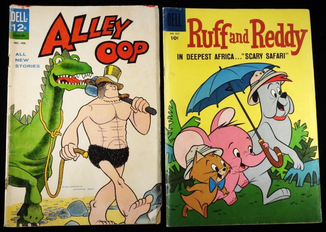 (2) Dell Comics VG Silver Age Comics: 1) Alley Oop #1, 1963. 2) Ruff and Reddy. In deepest Africaâ€¦"Scary Safari"