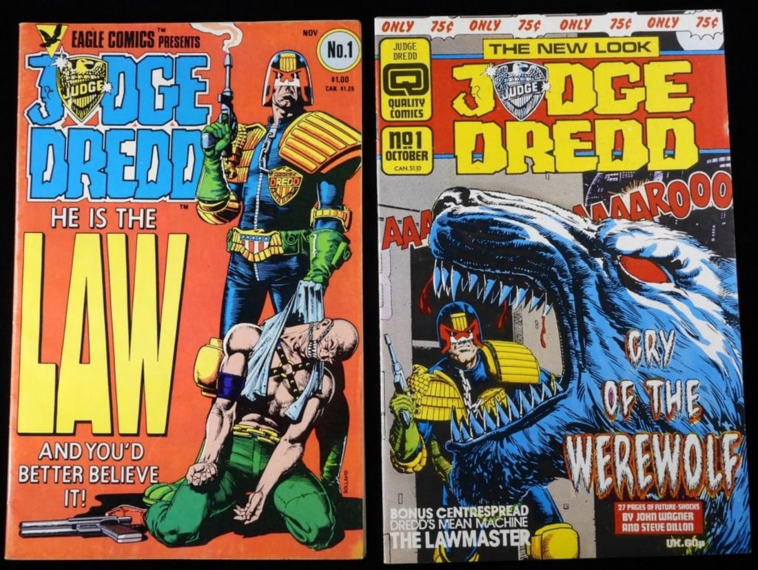 (2) Judge Dredd Comics 1983 & 1986 VG: Both say Number 1