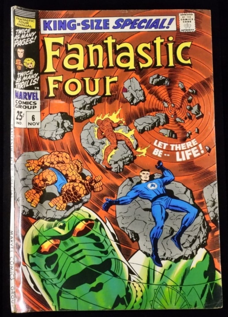 Fantastic Four Annual #6 Silver Age Marvel 1968: 25-cent issue. King-size special. 1968 G/VG. The spine is bent some creasing