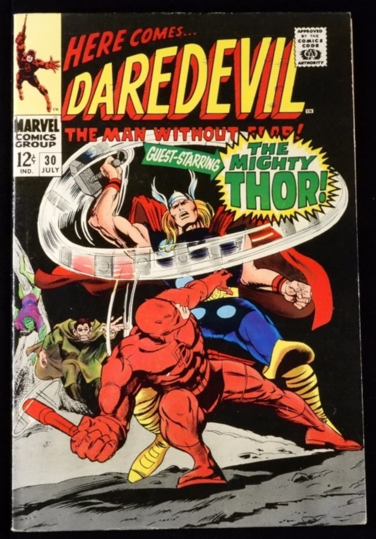 Here Comes..Daredevil Marvel #30 1967: G/VG condition. Guest-starring The Mighty Thor! 12-cent issue