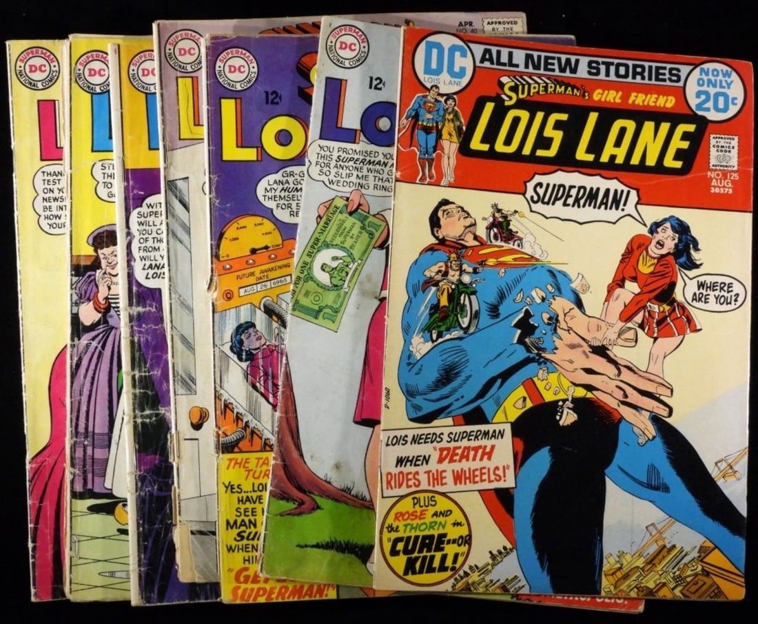 (8) Superman's Girl Friend Lois Lane F-VG: Numbers 40, 44, 47 (the cover is detached), 48, 49, 60, 61, & 125