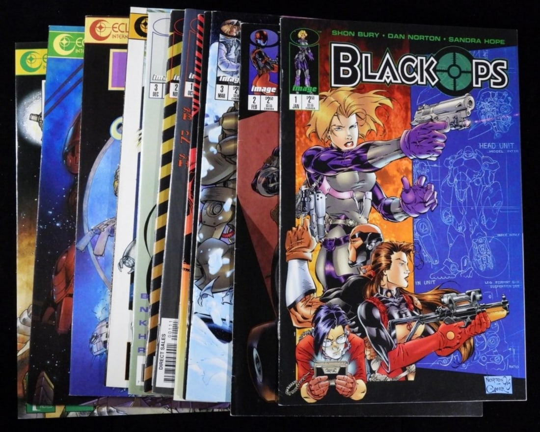 (8) Image Comics & (4) Eclipse International: Black Ops 1-5, DV8 Black Ops 1-3, Black Magic 1-4