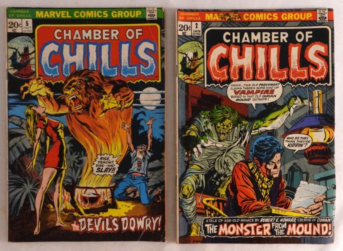 (2) Chamber Of Chills: Both are 1973 issued. Bronze Age. Both are in fair to good condition