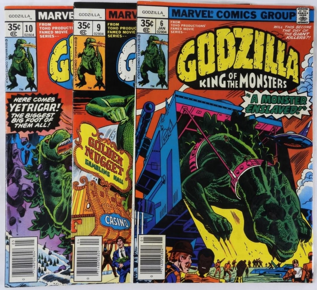 (3) Godzilla King Of The Monsters Marvel VG: Numbers:6, 9, & 10