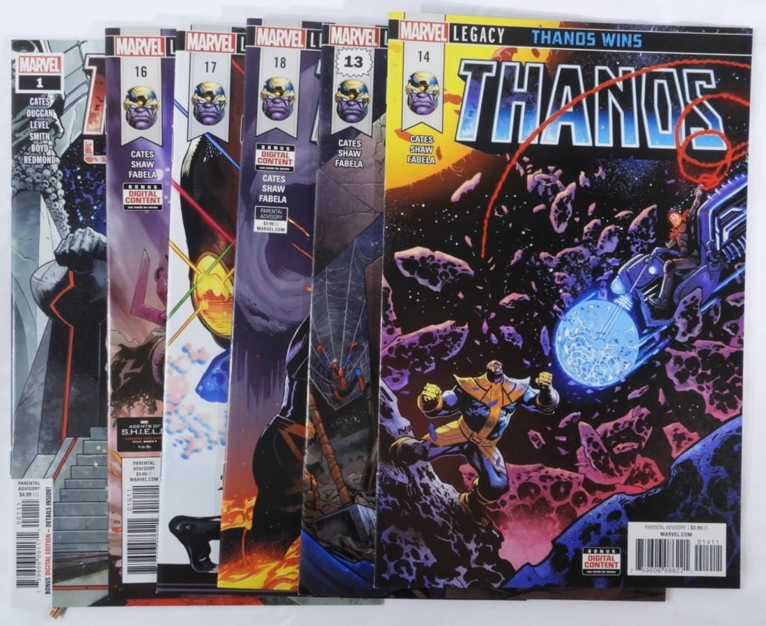 (6) Marvel Thanos Legacy VG: Numbers: 1, 13,14,16-18