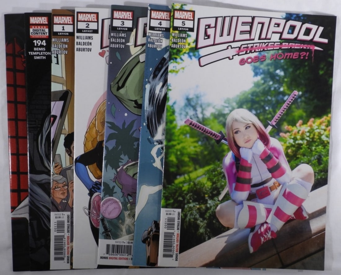 Marvel (5) Gwen pool & (2) Moon Knight: Gwen pool 1-5 & Moon Knight 194, & 200