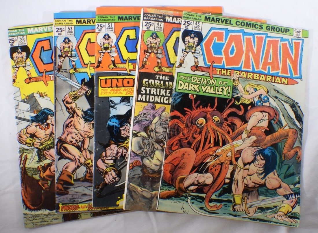 (5) Conan The Barbarian 45, 47, 51, 53, & 55 (1 of 3)