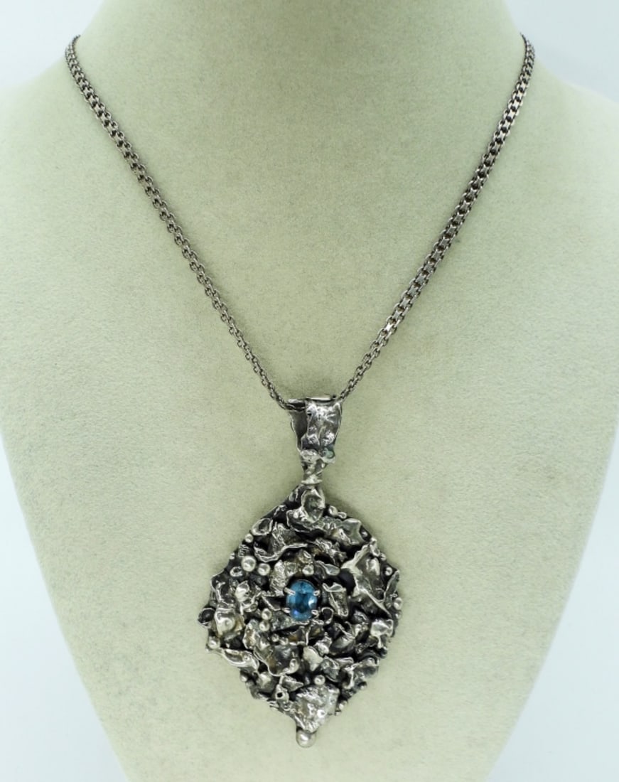 Unique Sterling Blue Topaz Necklace (1 of 3)