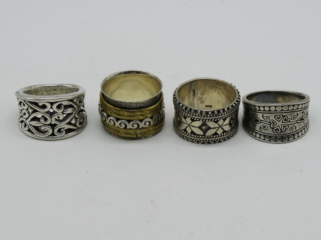 4 Sterling & Gold Tone Fashion Rings (1 of 2)