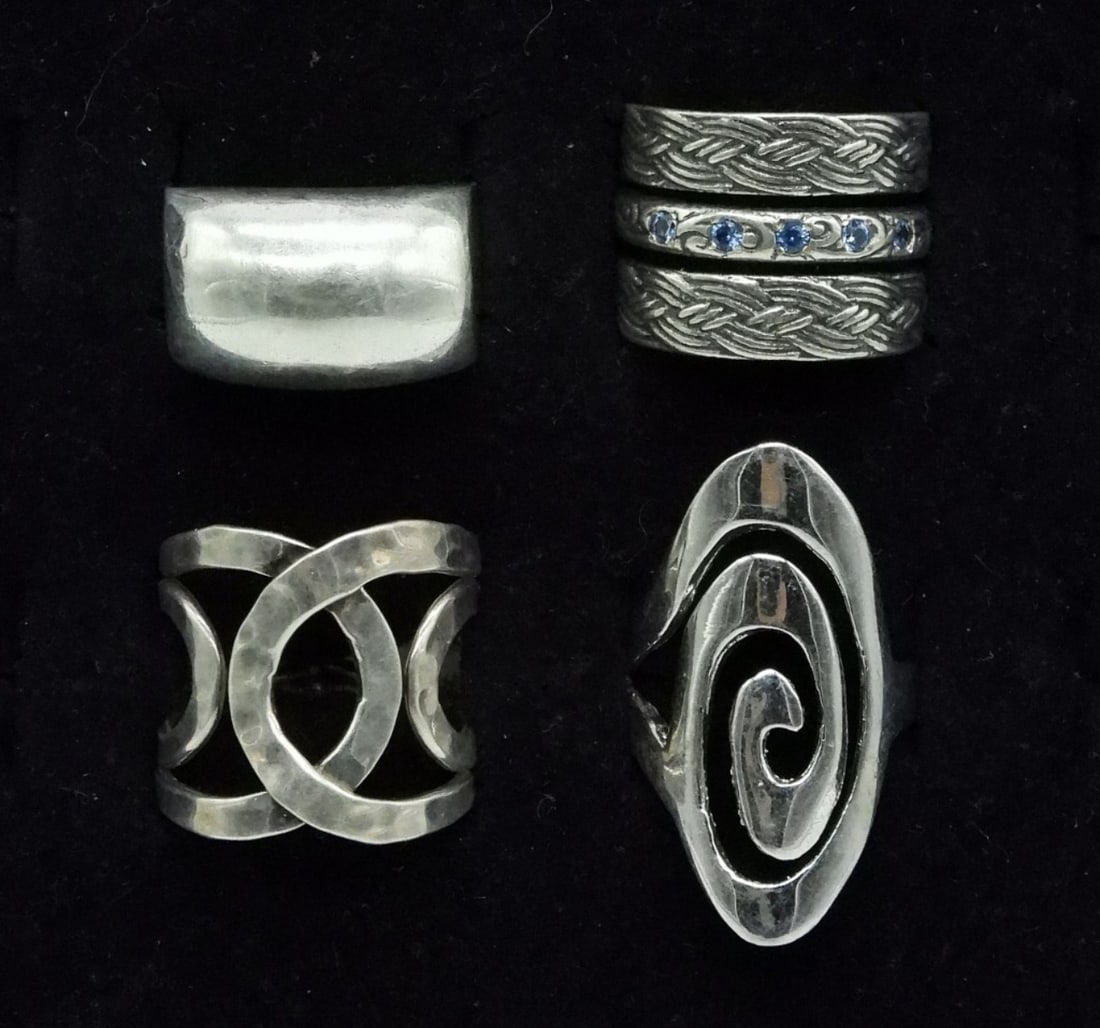 Four Simple Sterling Fashion Rings (1 of 2)