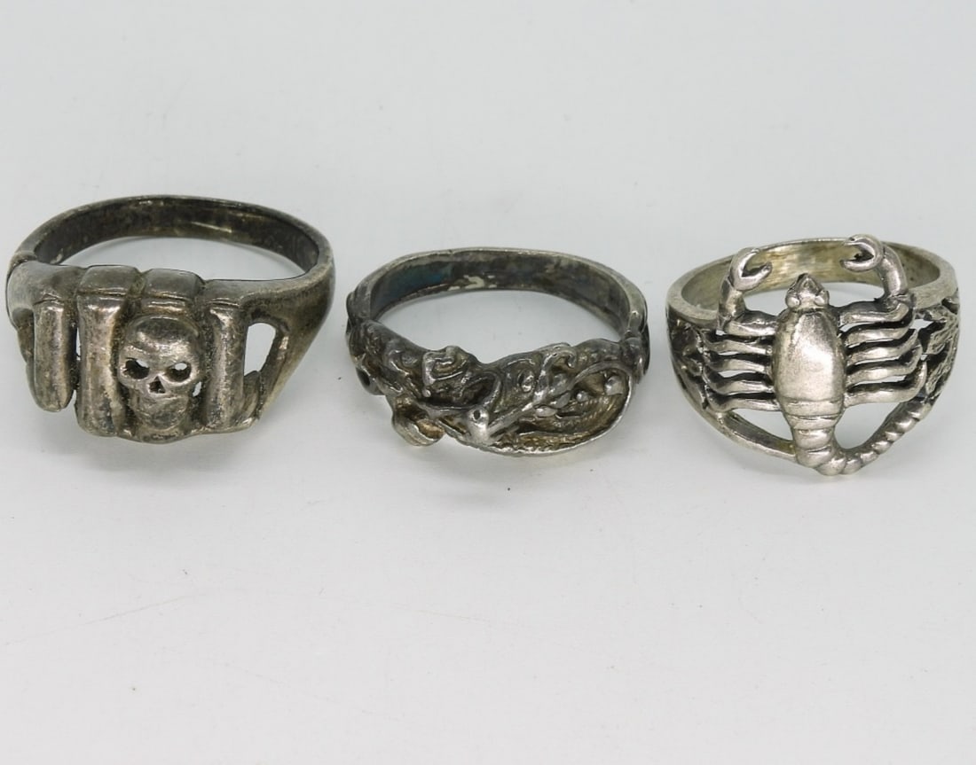 3 Sterling Mens Rings (1 of 2)