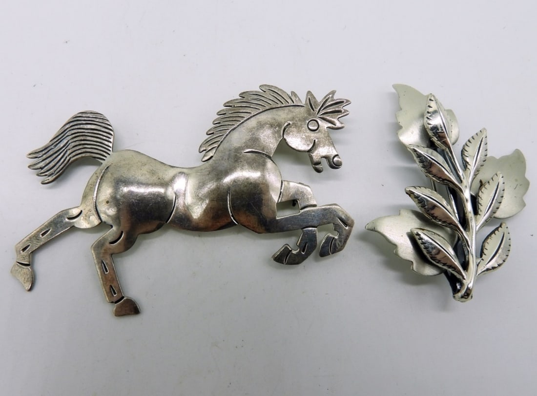2 Vintage 925 Brooches, Sauteur Renoir (1 of 3)