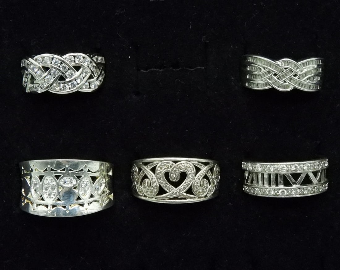 Five Sterling Fashion Rings (1 of 2)
