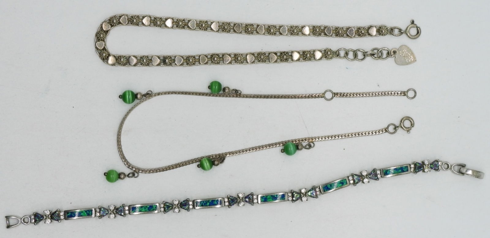 Opal & Cats Eye 925 Bracelet & Anklets (1 of 2)