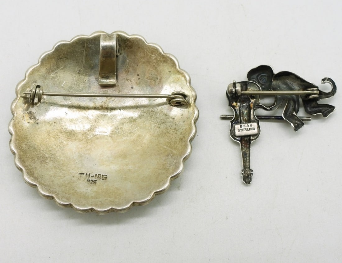 Beau Sterling Monkey Violin Pin - 2