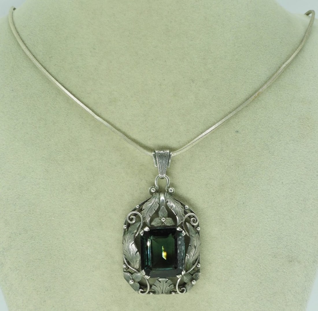 Gorgeous Art Deco 925/835 Silver Necklace (1 of 2)