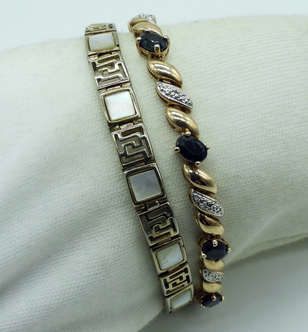 2 Gold Tone Sterling Bracelets (1 of 2)