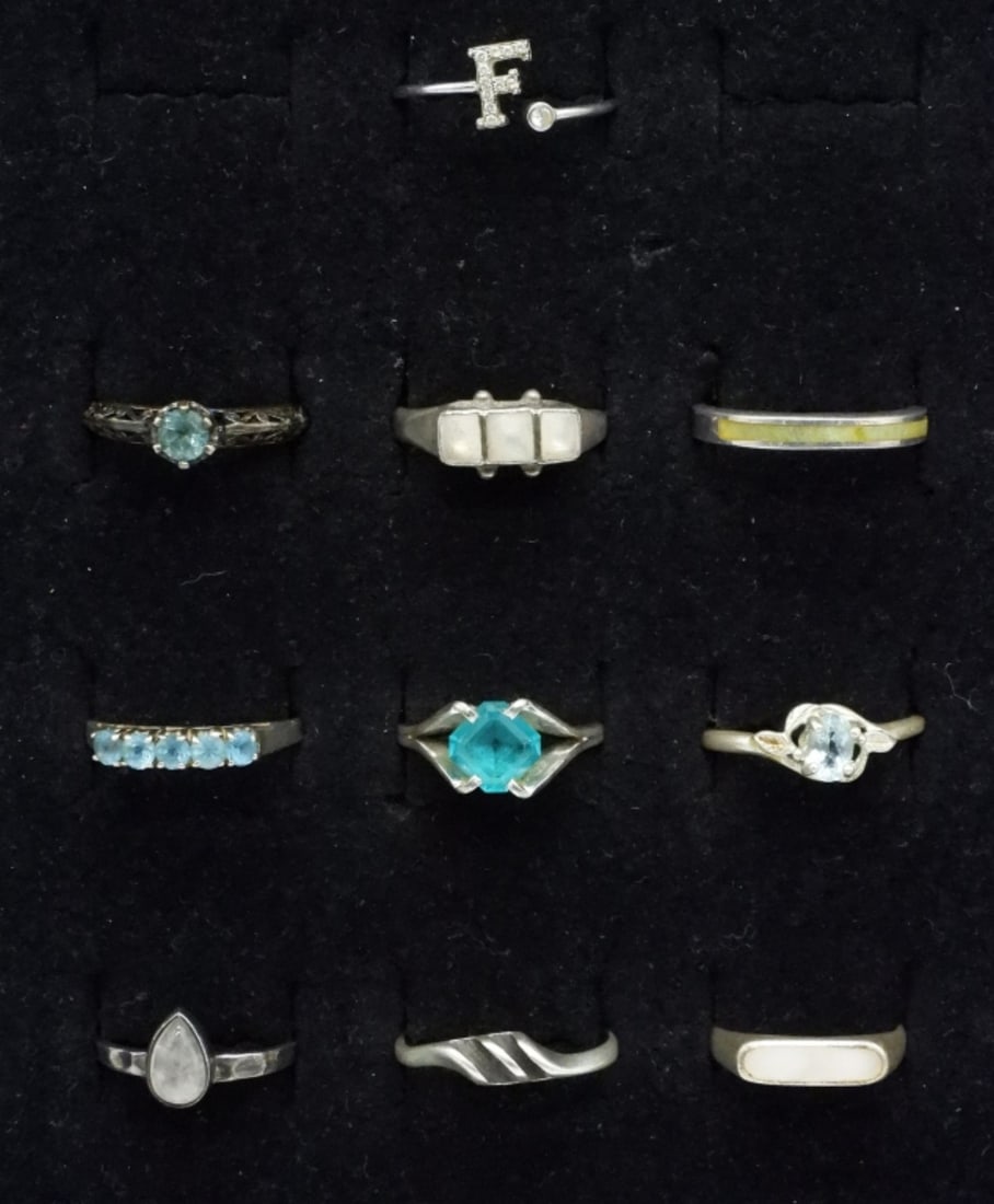 10 Petite Sterling Gemstone Rings (1 of 2)