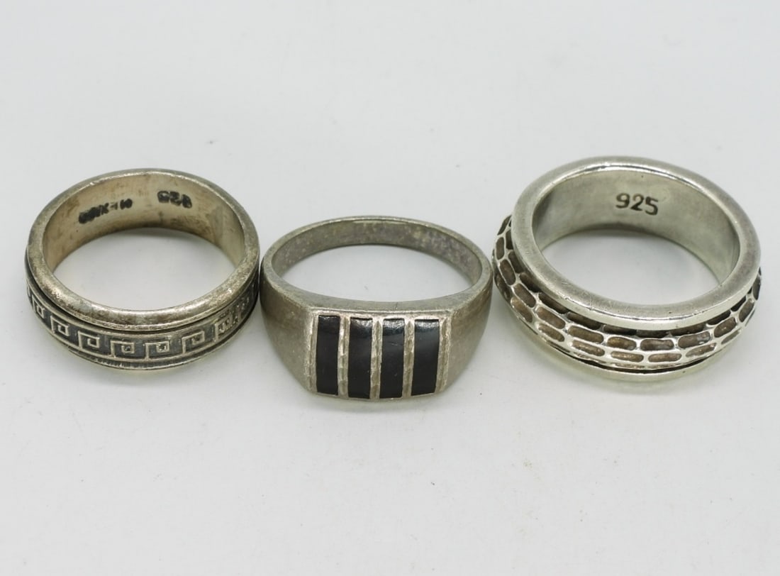 3 Sterling Mens Rings (1 of 2)