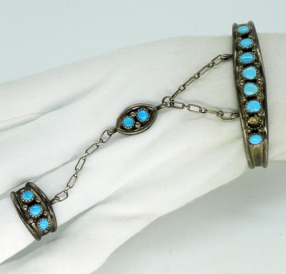 Vintage Sterling Turquoise Slave Set (1 of 3)