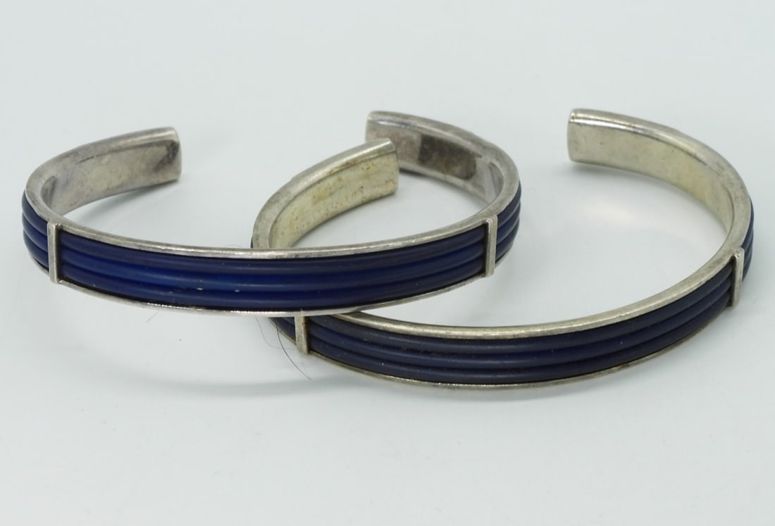 2 Sterling Leather Cuff Bracelets (1 of 2)