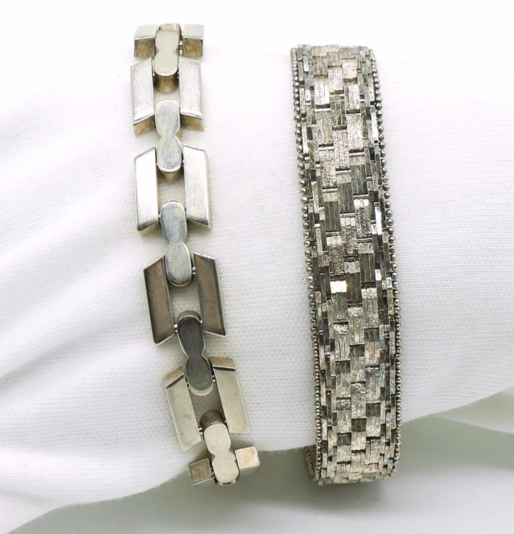 Two Sterling Wide Bracelets (1 of 1)