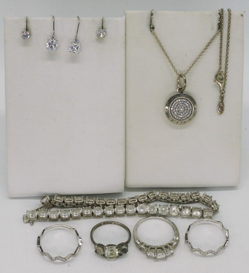 Pandora Necklace, Sterling Rings & Earrings (1 of 4)