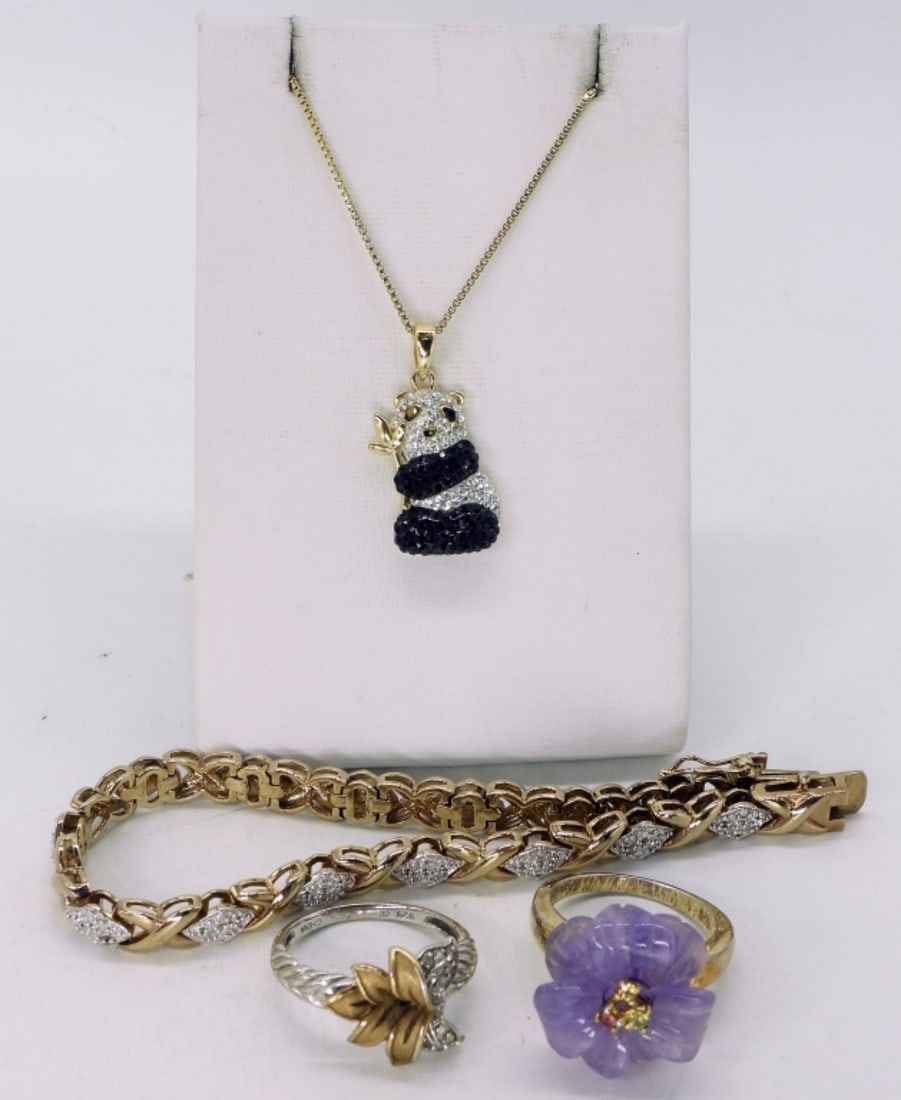 Gold Tone 925 Rings, Bracelet, Necklace (1 of 1)