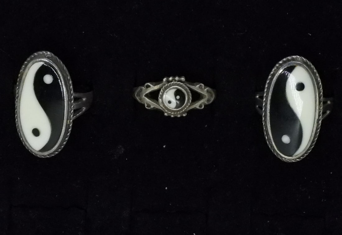 3 Sterling Yin and Yang Rings (1 of 2)