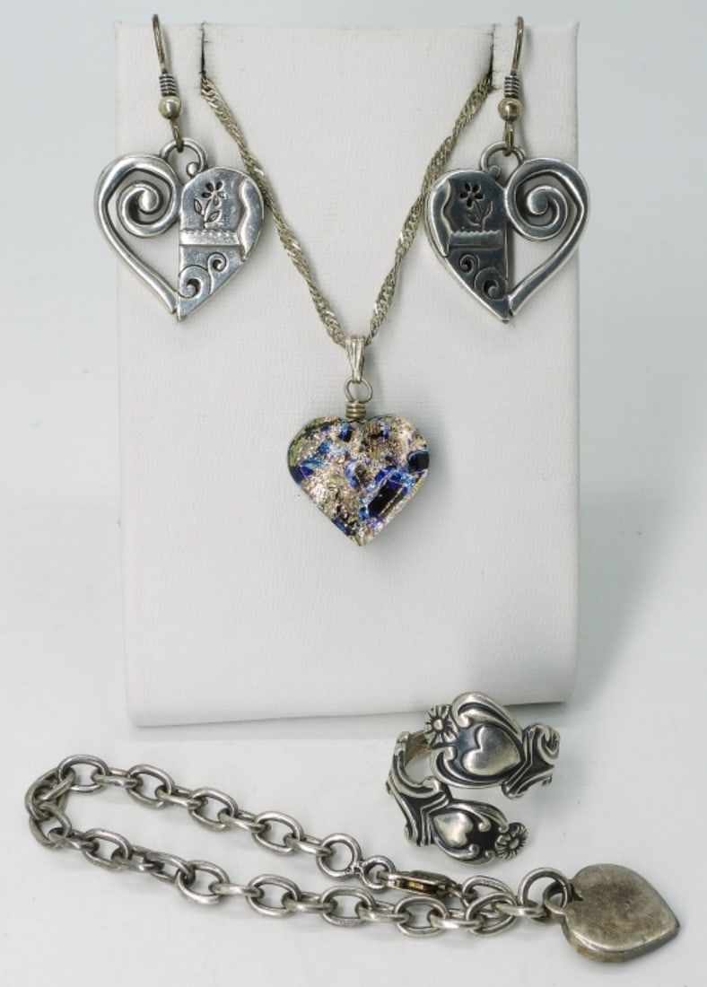 Heart Shaped Sterling Earrings, Ring & More (1 of 1)