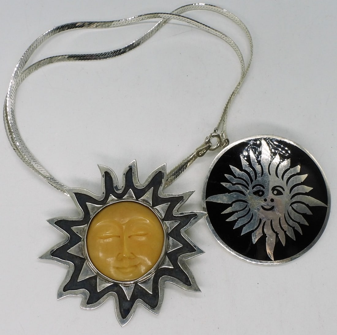 Mexico Sun Brooch and Necklace (1 of 2)