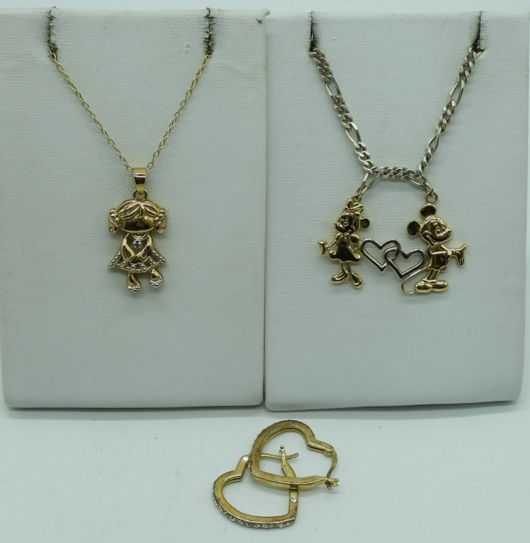 Gold Tone 925 Mickey Mouse Necklace & More (1 of 4)