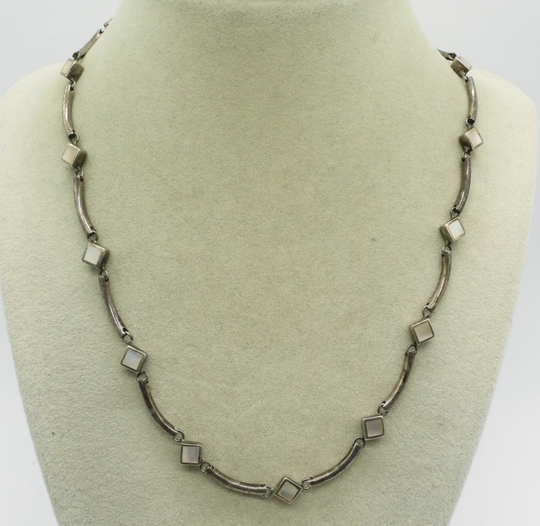 Mother of Pearl Sterling Necklace (1 of 2)