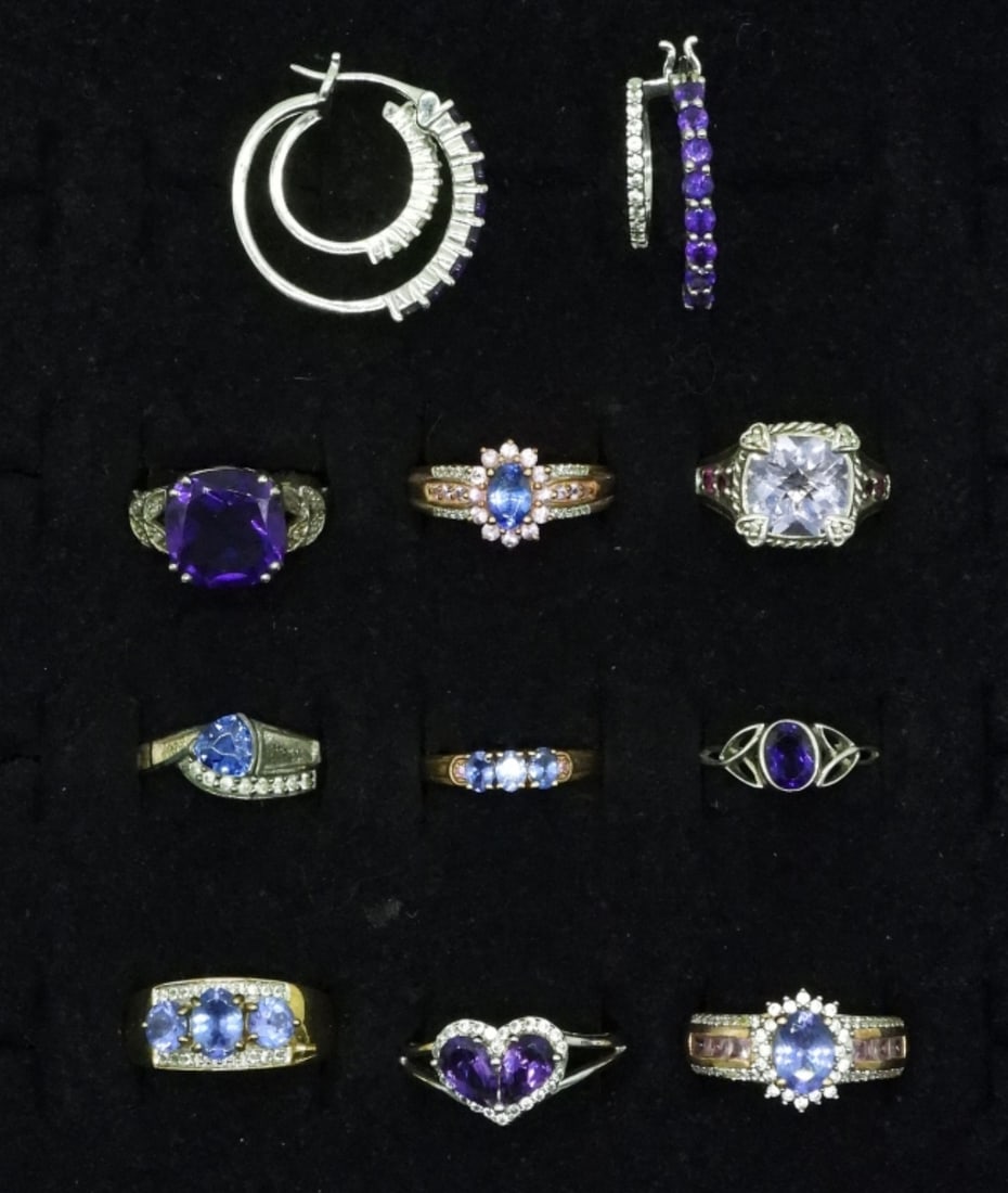 Amethyst & Other Purple Stone 925 Rings (1 of 2)