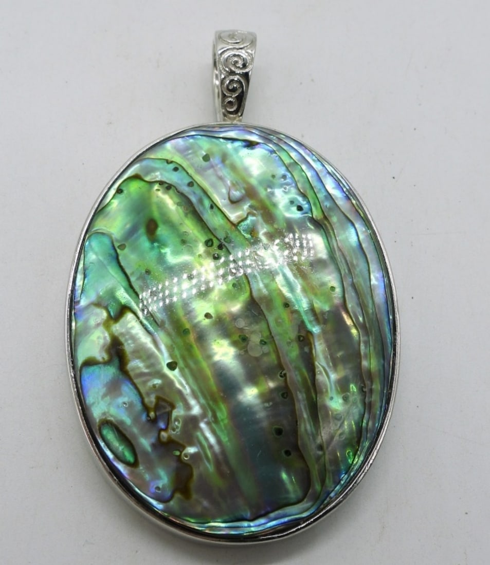 Very Large Abalone Sterling Pendant (1 of 3)