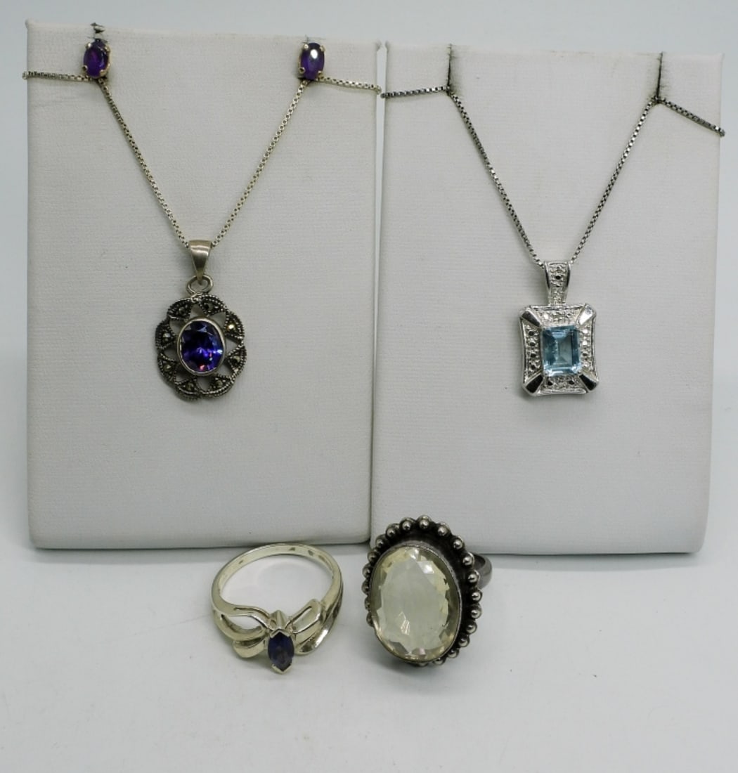 Amethyst, Blue Topaz & Citrine 925 Pieces (1 of 2)
