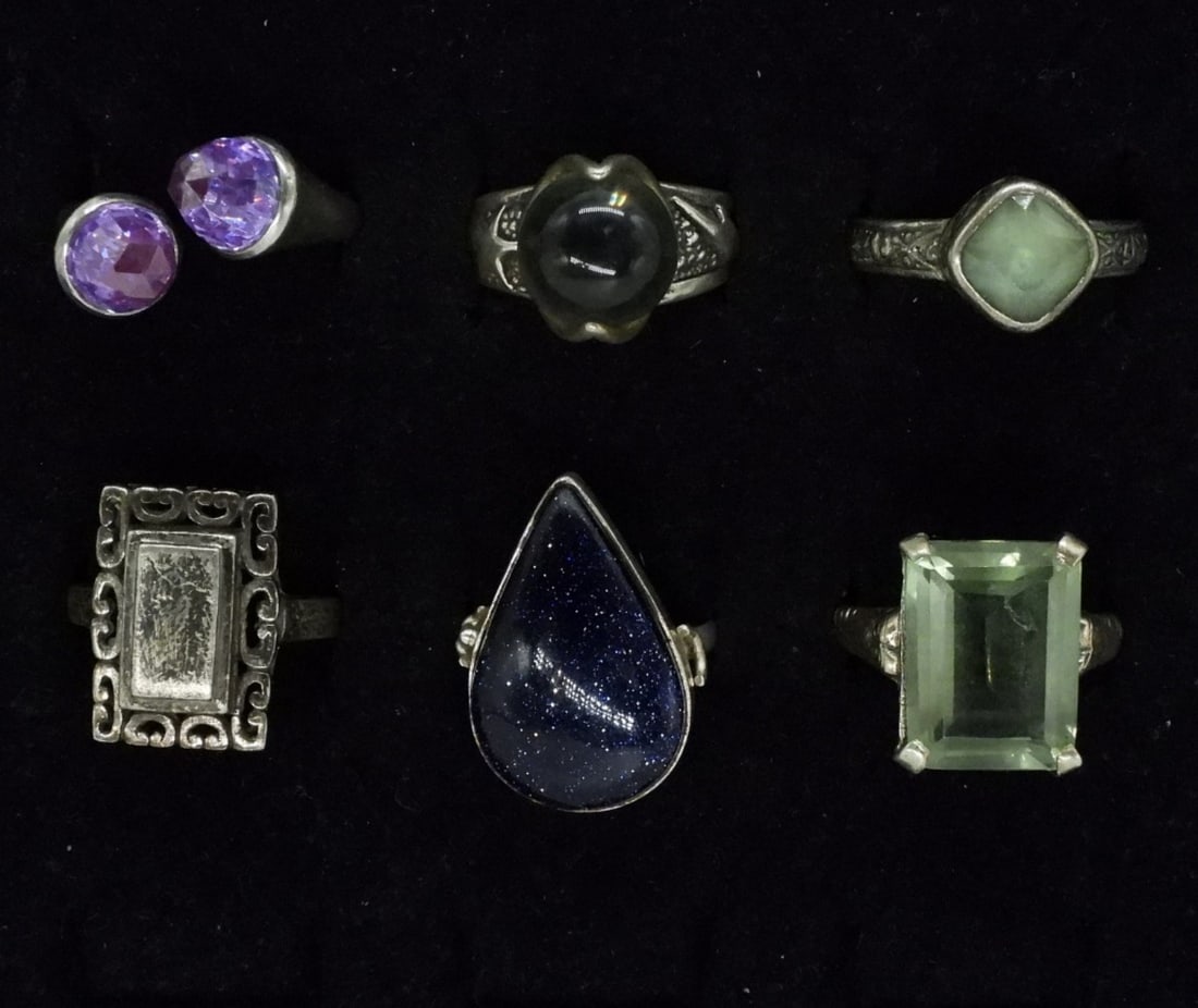 6 Incredible Sterling Gemstone Rings (1 of 2)