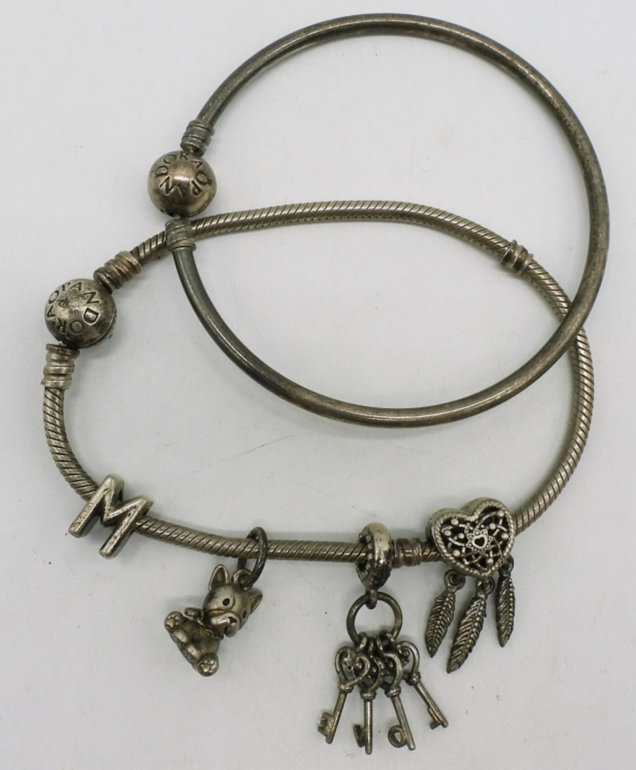 Two Sterling Pandora Charm Bracelets (1 of 2)