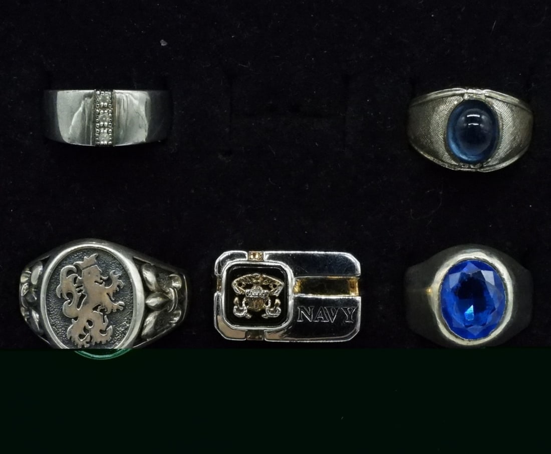 Five Sterling Men's Rings (1 of 2)