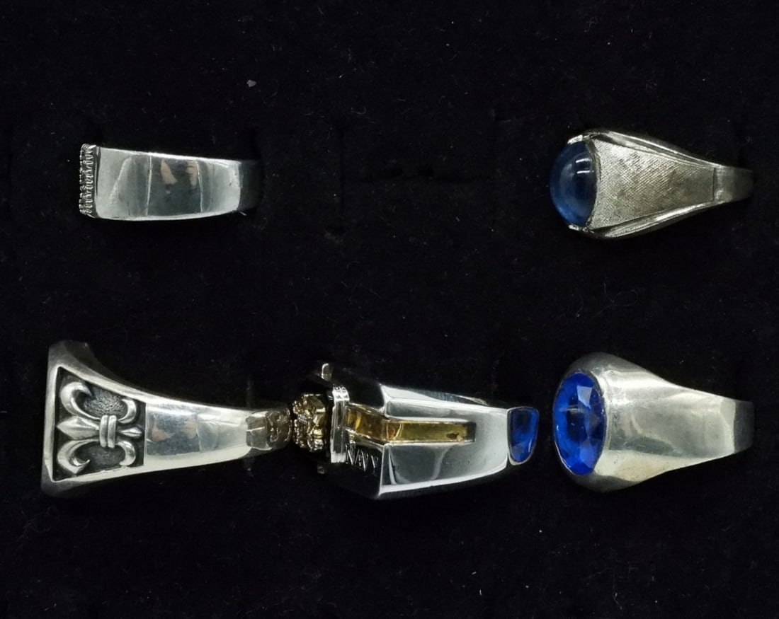 Five Sterling Men's Rings - 2