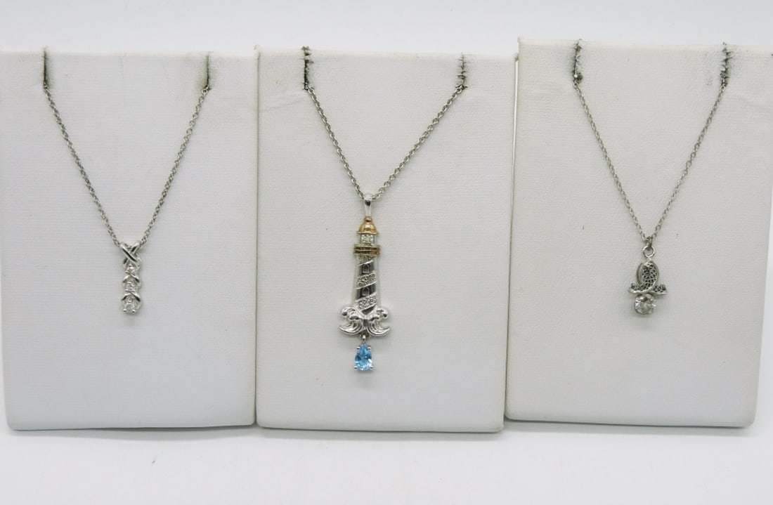 3 Sterling Fashion Necklaces (1 of 1)